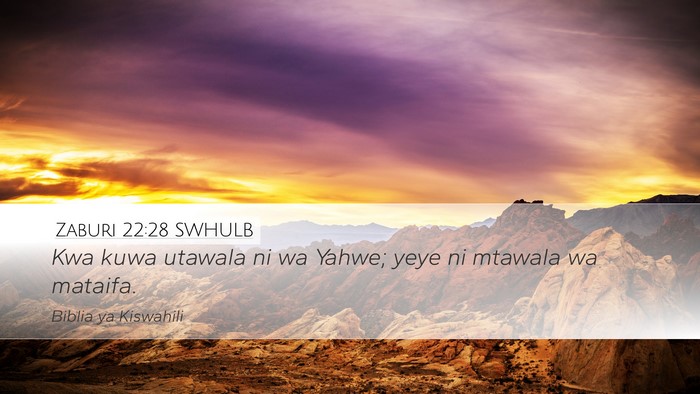 Zaburi 22:28 SWHULB Bible Verse Image