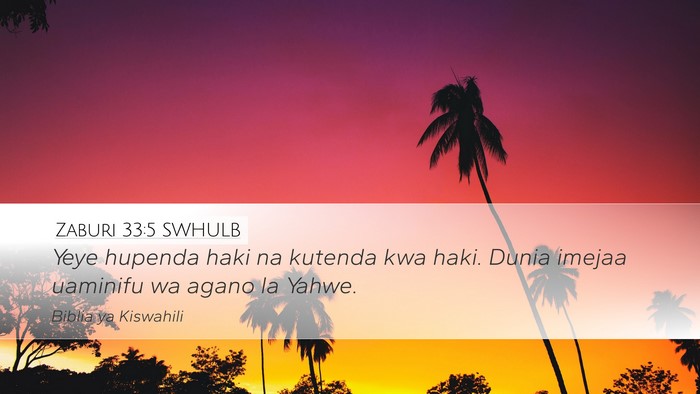 Zaburi 33:5 SWHULB Bible Verse Image