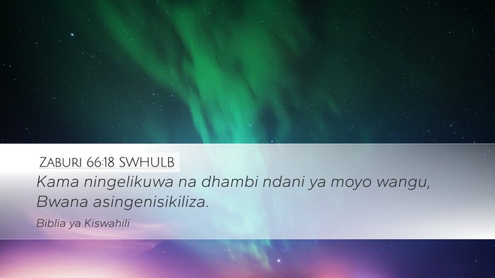 Zaburi 66:18 SWHULB Desktop Wallpaper - Kama ningelikuwa na dhambi ndani ya moyo wangu, - Desktop Bible Verse Wallpaper