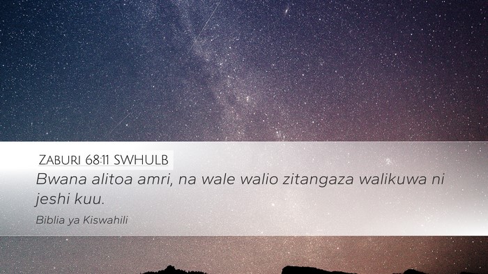 Zaburi 68:11 SWHULB Bible Verse Image