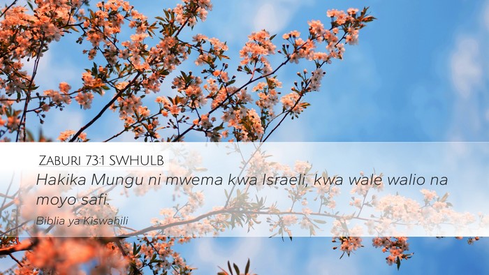 Zaburi 73:1 SWHULB Desktop Wallpaper - Hakika Mungu ni mwema kwa Israeli, kwa wale walio - Desktop Bible Verse Wallpaper