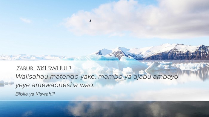 Zaburi 78:11 SWHULB Bible Verse Image