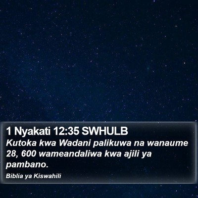 1 Nyakati 12:35 SWHULB Bible Verse Image