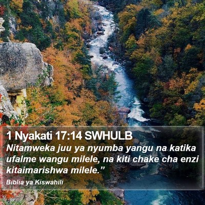 1 Nyakati 17:14 SWHULB Bible Verse Image