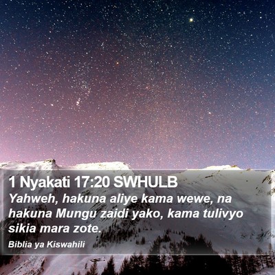 1 Nyakati 17:20 SWHULB Bible Verse Image
