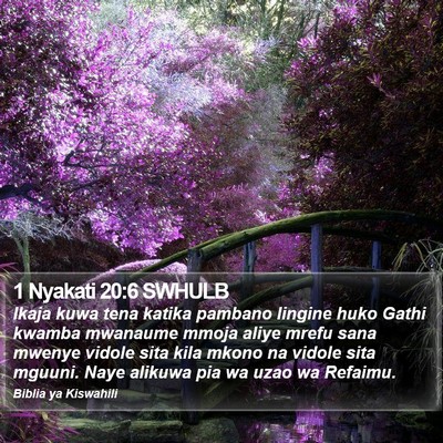 1 Nyakati 20:6 SWHULB Bible Verse Image