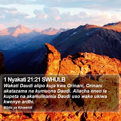 1 Nyakati 21:21 SWHULB Bible Verse Image
