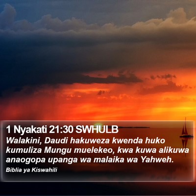 1 Nyakati 21:30 SWHULB Bible Verse Image