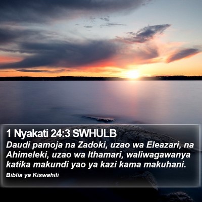 1 Nyakati 24:3 SWHULB Bible Verse Image