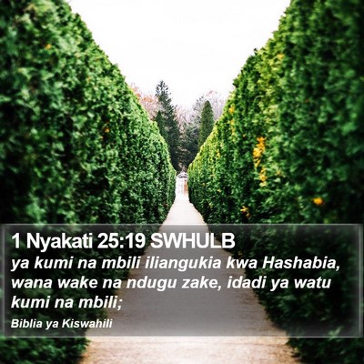 1 Nyakati 25:19 SWHULB Bible Verse Image