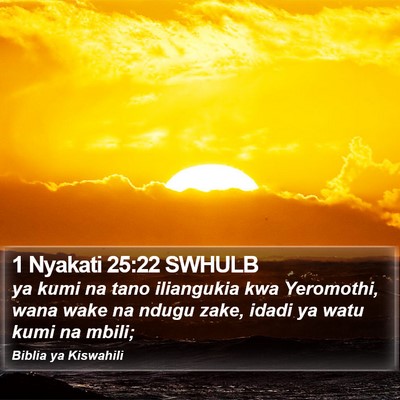 1 Nyakati 25:22 SWHULB Bible Verse Image