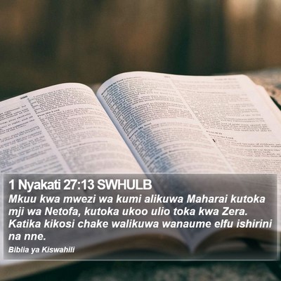 1 Nyakati 27:13 SWHULB Bible Verse Image