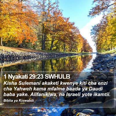 1 Nyakati 29:23 SWHULB Bible Verse Image