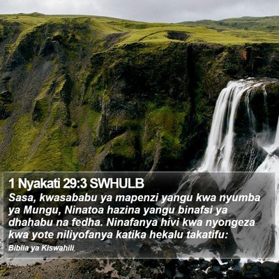 1 Nyakati 29:3 SWHULB Bible Verse Image