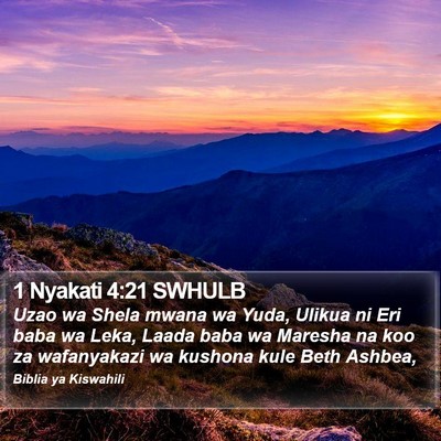 1 Nyakati 4:21 SWHULB Bible Verse Image