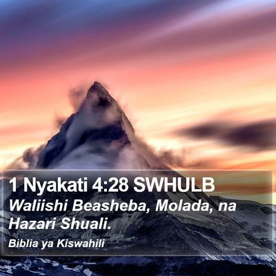 1 Nyakati 4:28 SWHULB Bible Verse Image