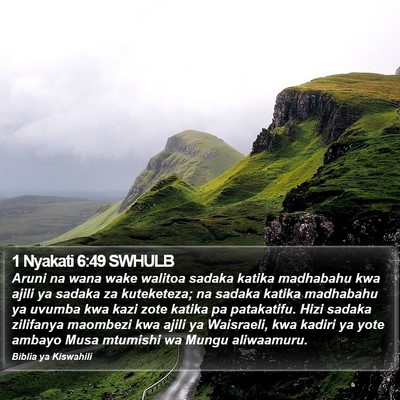 1 Nyakati 6:49 SWHULB Bible Verse Image