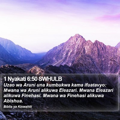 1 Nyakati 6:50 SWHULB Bible Verse Image