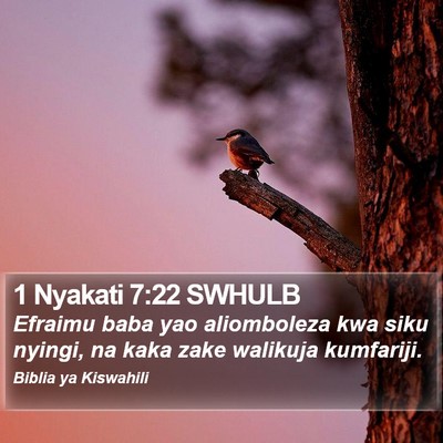 1 Nyakati 7:22 SWHULB Bible Verse Image