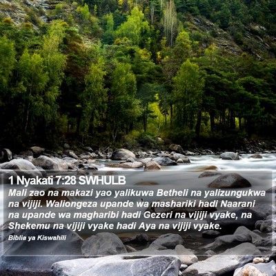 1 Nyakati 7:28 SWHULB Bible Verse Image