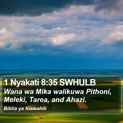 1 Nyakati 8:35 SWHULB Bible Verse Image