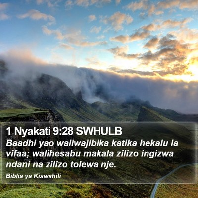 1 Nyakati 9:28 SWHULB Bible Verse Image