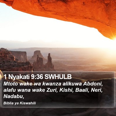 1 Nyakati 9:36 SWHULB Bible Verse Image