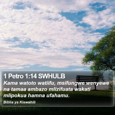 1 Petro 1:14 SWHULB Bible Verse Image