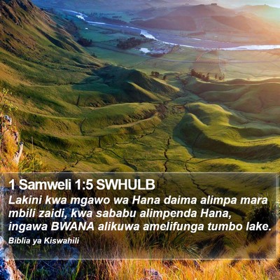 1 Samweli 1:5 SWHULB Bible Verse Image