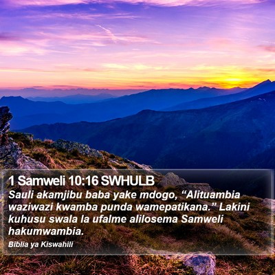 1 Samweli 10:16 SWHULB Bible Verse Image