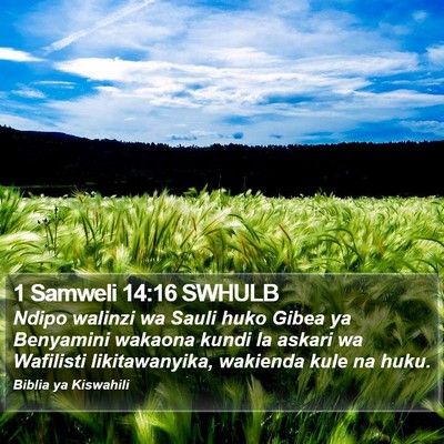 1 Samweli 14:16 SWHULB Bible Verse Image