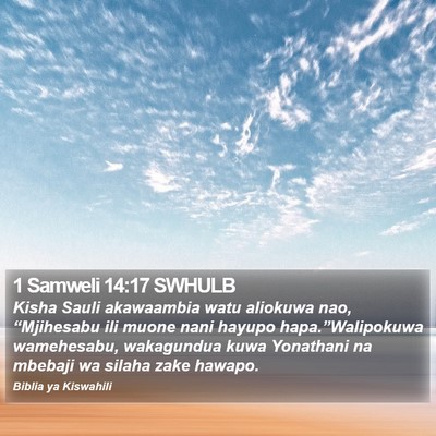 1 Samweli 14:17 SWHULB Bible Verse Image