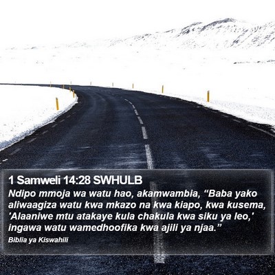 1 Samweli 14:28 SWHULB Bible Verse Image
