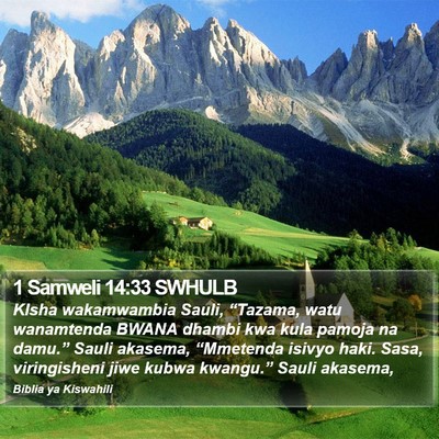 1 Samweli 14:33 SWHULB Bible Verse Image