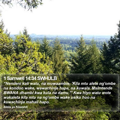 1 Samweli 14:34 SWHULB Bible Verse Image