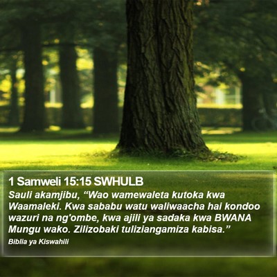 1 Samweli 15:15 SWHULB Bible Verse Image