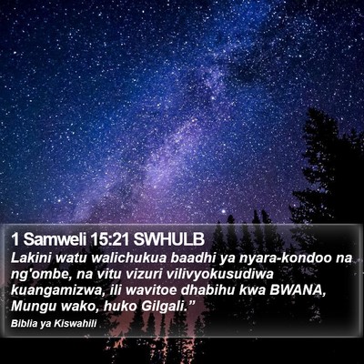 1 Samweli 15:21 SWHULB Bible Verse Image