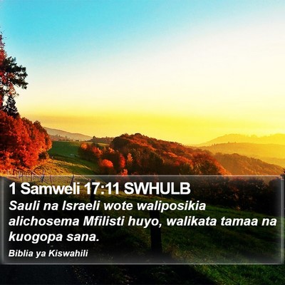 1 Samweli 17:11 SWHULB Bible Verse Image
