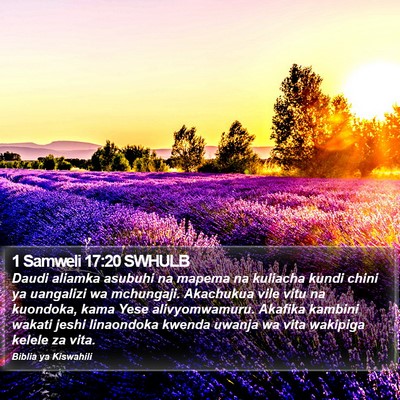 1 Samweli 17:20 SWHULB Bible Verse Image