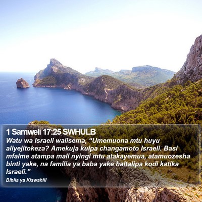 1 Samweli 17:25 SWHULB Bible Verse Image