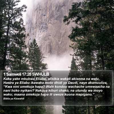 1 Samweli 17:28 SWHULB Bible Verse Image