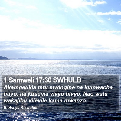 1 Samweli 17:30 SWHULB Bible Verse Image