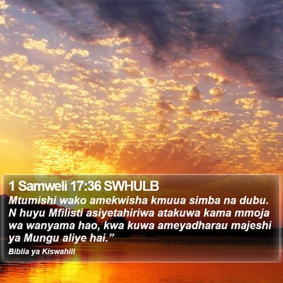 1 Samweli 17:36 SWHULB Bible Verse Image