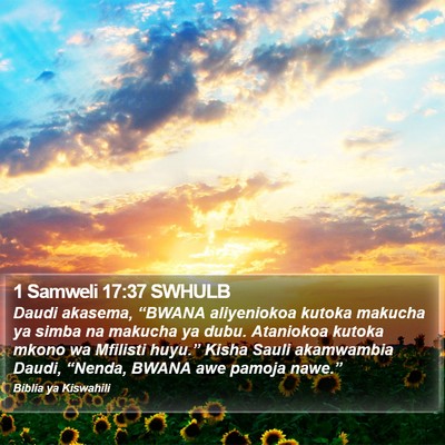 1 Samweli 17:37 SWHULB Bible Verse Image