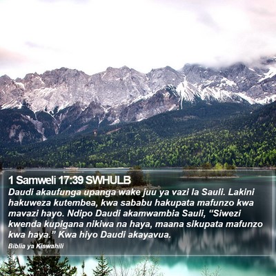 1 Samweli 17:39 SWHULB Bible Verse Image