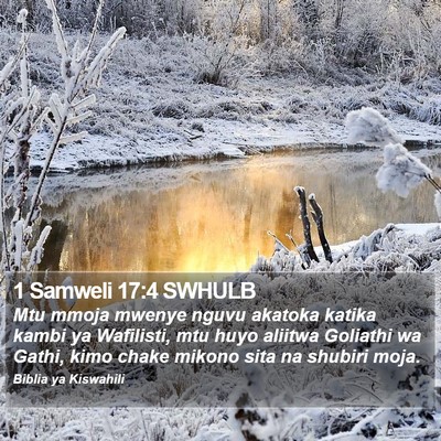 1 Samweli 17:4 SWHULB Bible Verse Image