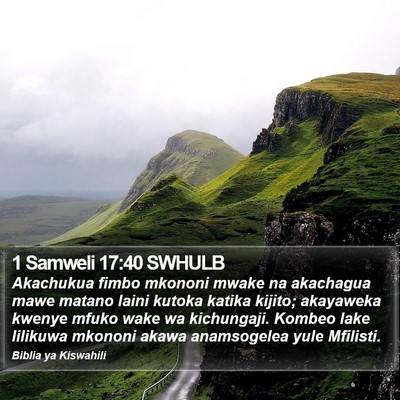 1 Samweli 17:40 SWHULB Bible Verse Image