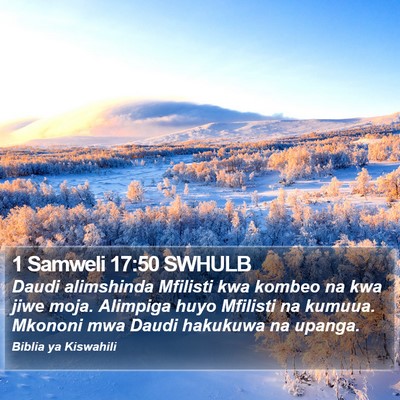 1 Samweli 17:50 SWHULB Bible Verse Image