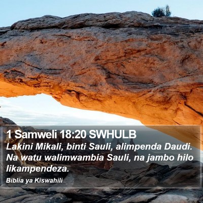 1 Samweli 18:20 SWHULB Bible Verse Image