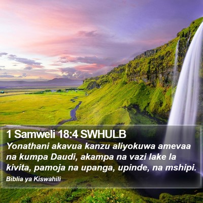 1 Samweli 18:4 SWHULB Bible Verse Image